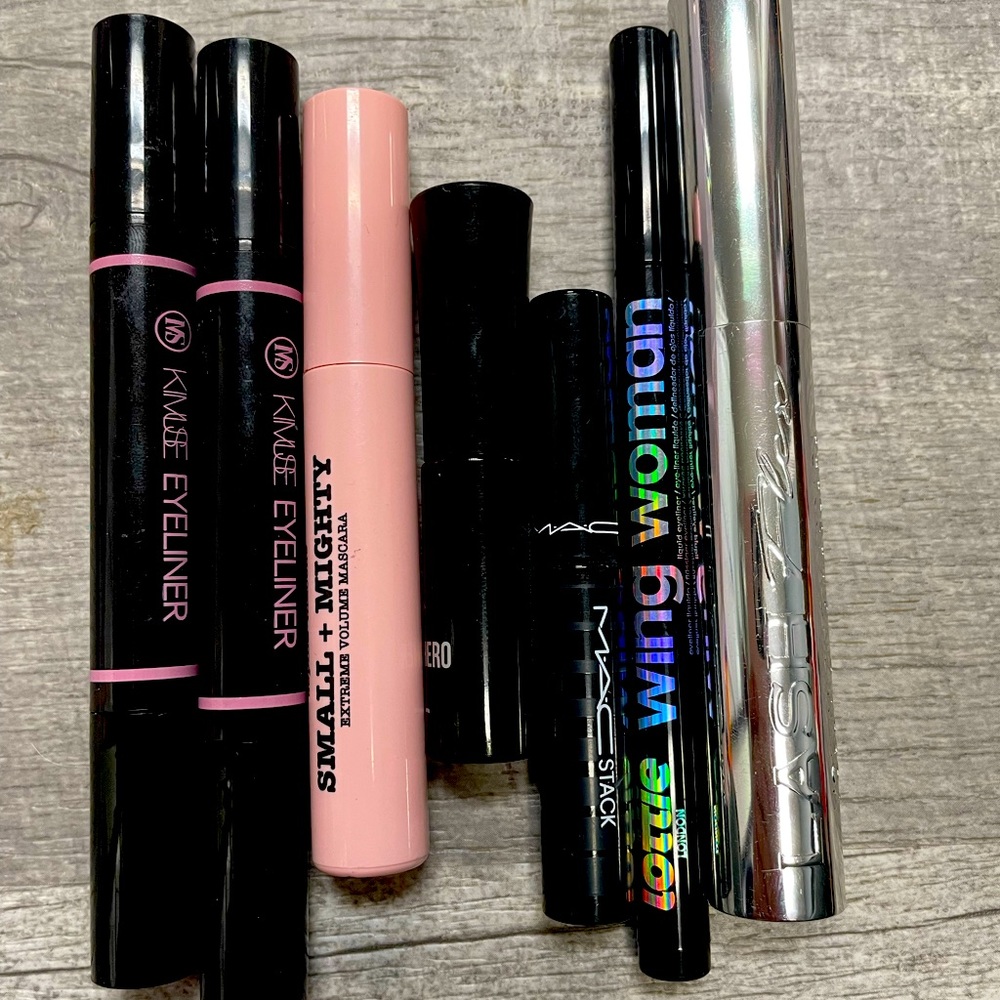 Mascara and eyeliner